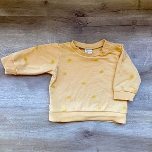 2-4 mo. yellow sun sweatshirt organic cotton